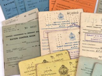 British ration cards for a soldiers family in Germany , 1950´s