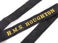 British "H.M.S. Houghton" cap tally, total length 89cm