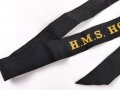 British "H.M.S. Houghton" cap tally, total length 89cm