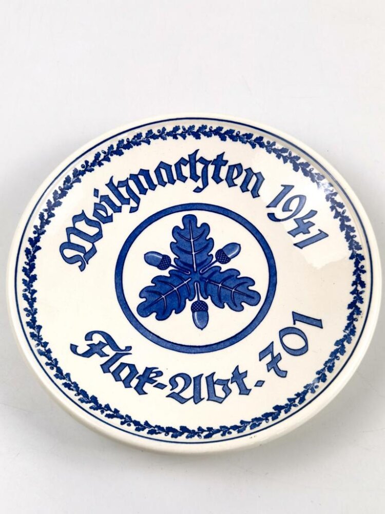 Erinnerugsteller der Flak Abteilung 701 " Weihnachten 1941" Durchmess