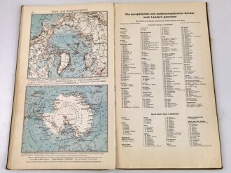 "Handatlas für die Hitlerjugend" Großformat, Anscheinend fehlt die 1.Seite, Buchrücken defekt und geklebt