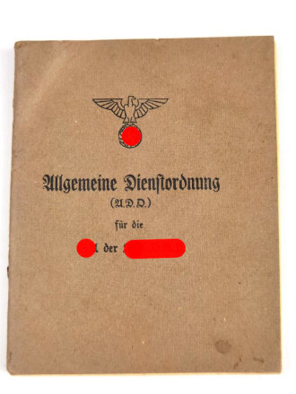 Allgemeine Dienstordnung für die SA der NSDAP,...