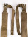 British WWII, Pair of Pattern 1937 Haversack shoulder straps (Left and right  webbing L straps ) used. A set of brass buckles included ( no picture )