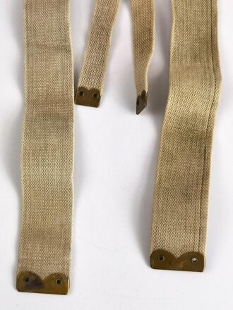 British WWII, Pair of Pattern 1937 Haversack shoulder straps (Left and right  webbing L straps ) used. A set of brass buckles included ( no picture )