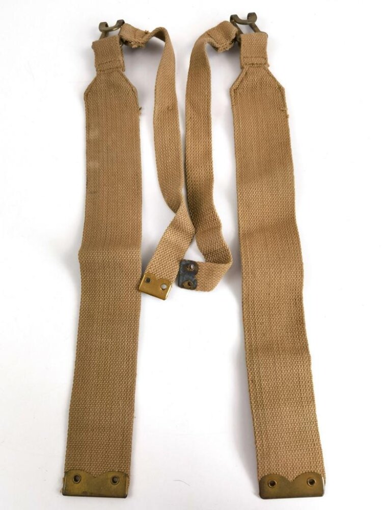 British WWII, Pair of Pattern 1937 Haversack shoulder straps (Left an