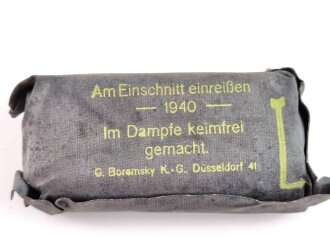 Verbandpäckchen Wehrmacht datiert 1940 "grosses Modell"