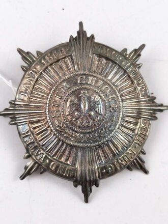 Preußen, Gardestern für eine Pickelhaube,  versilbert , Splintabstand mittig ca 45 mm , vermutlich neuzeitliche REPRODUKTION