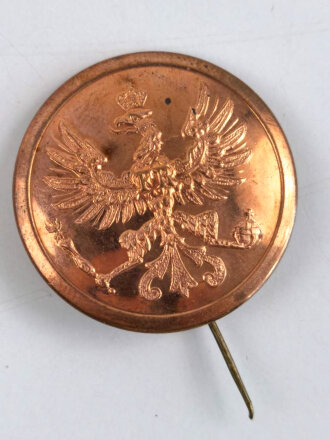 Preussen, kupferfarbener Sergeantenknopf, 28 mm, als Anstecker umgebastelt
