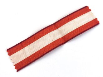 Bandabschnitt für das Feuerwehr- Ehrenzeichen III. Reich, Länge circa 12 cm und Breite 3 cm