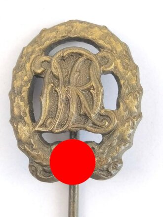 Miniatur, DRL,  Deutsches Reichssportabzeichen in Bronze, Größe 16 mm