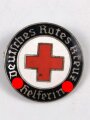 DRK Brosche für Helferin des Deutschen Roten Kreuzes, Ausführung Emailliert, Durchmesser 30 mm
