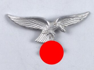 Luftwaffe, Adler alter Art  für eine Schirmmütze aus Aluminium, beide splinte fehlen