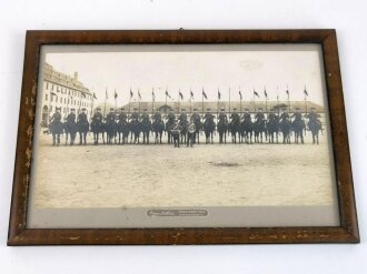 1.Weltkrieg, gerahmtes Foto Gruppenaufnahme Angehörige Husaren Regiment 9. Maße des Rahmen 23 x 33,5cm