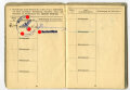 Soldbuch Waffen SS eines Angehörigen 2.SS-Nachrichten Ausbildungs Abteilung 1 Nürnberg. Ausgestellt im Mai 1944, eingetragenes Sturmgewehr 44 am 11.3.45. Komplett, guter Zustand, dazu ein Foto 6 x 8cm