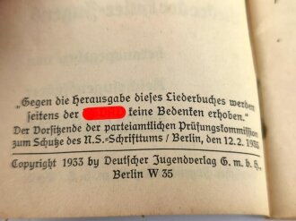 "Blut und Ehre" Lieder der Hitler Jugend. Kleinformat, 78 Seiten