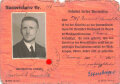 Deutsche Reichspost, Ausweis "ist bei den Arbeiten an den Fernmeldeanlagen der Deutschen Reichspost beschäftigt". Datiert 1942, stark getragen