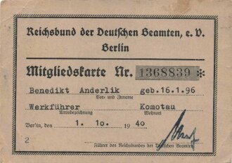 Reichsbund der Deutschen Beamten e.V. Berlin,...