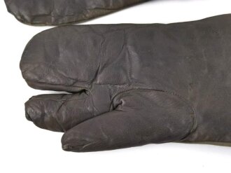 Paar Handschuhe für Kradmelder der Wehrmacht. Getragenes Paar, Grösse 7 1/2