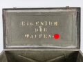 Grosse Dokumentenkiste Wehrmacht, innen im Deckel "Eigentum der Waffen SS" aufschabloniert. Sicher Original