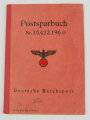 Postsparbuch, Deutsche Reichspost, Eintragungen datiert 1943-1945 mit Ausweiskarte und Zwischenschein