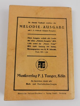 Lieder der Jugend "Uns geht die Sonne nicht unter." datiert 1941, 170 Seiten, DIN A6