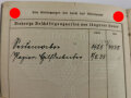 Arbeitsbuch und Urlaubschein eines Obw. d. Gend.d.Res. Gendarmerie-Kreis Mährisch Trübau der  am 7.Mai 1945 wegen Absetzbewegungen beurlaubt wurde