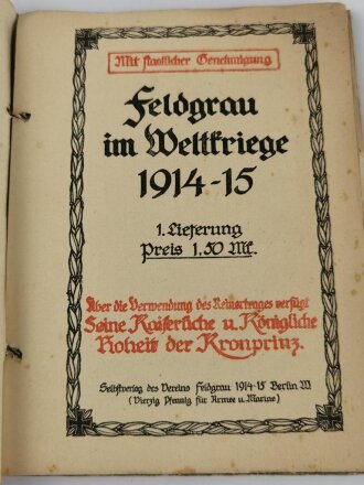 "Feldgrau im Weltkrieg 1914-15!", gebaucht, gebunden ca. DIN A5