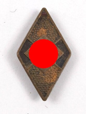 Hitlerjugend, Mützenabzeichen / Mützenraute, stark abgetragen, Hakenkreuz ohne emaille