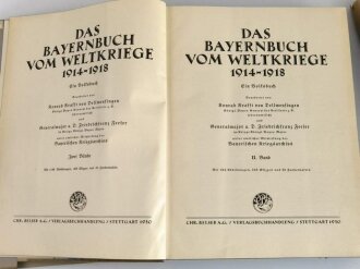 Das Bayernbuch vom Weltkriege 1914 - 1918, Band I+II,...