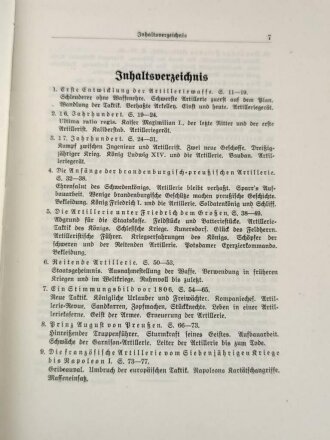 "Der Aufstieg der Artillerie bis zum Großen Kriege" 1938 mit 187 Seiten