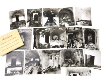 Deutschland nach 1945 "Obersalzberg, Bunkeranlagen nach der Zerstörung"Kunstverlag F.G.Zeitz , Königsee. 16 Kleinphotos, komplett