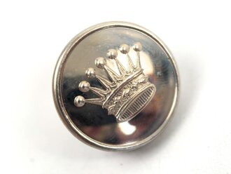 Kaiserreich, "Kronen" Knopf, silbern, 19mm, "Extra Fein "sie erhalten ein ( 1 ) ungetragenes Stück aus der originalen Umverpackung