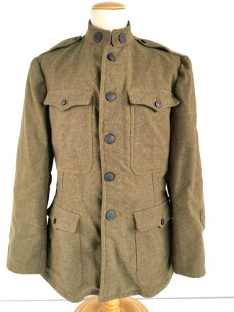 U.S. WWI wool service tunic. The soldier was an Engineer and part of the AEF in the 33rd Army Division. tunic made by "Leibowitz Brothers, Brookly New York 1918"