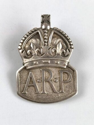 Großbritannien 2.Weltkrieg, "ARP" badge, showing the wearer is a memeber of the civil defence services (Luftschutz )