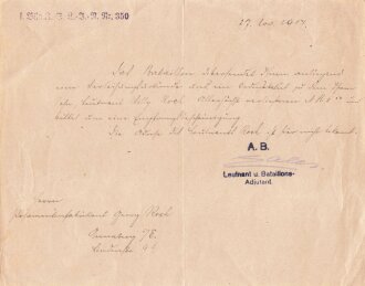 Anschreiben zur Verleihungsurkunde für die ungarische Kriegserinnerungsmedaille an einen Studienrat und Leutnant ausser Dienst , dazu ein weiteres Schreiben