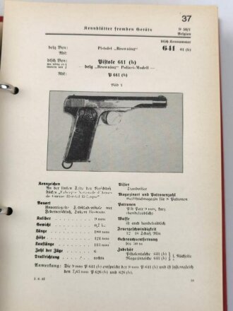 "Kennblätter fremden Geräts Heft 1 Handwaffen" Nachdruck von 1941, 384 Seiten, DIN A5