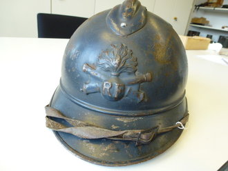 Frankreich 1.Weltkrieg Adrian Stahlhelm der Artillerie, Originallack, unberührtes Stück