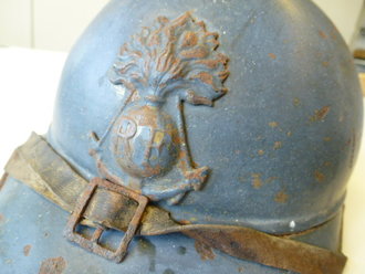 Frankreich 1.Weltkrieg Adrian Stahlhelm der Kolonialtruppen, Originallack, unberührtes Stück