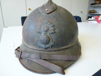 Frankreich 1.Weltkrieg Adrian Stahlhelm der Kolonialtruppen, Originallack, unberührtes Stück