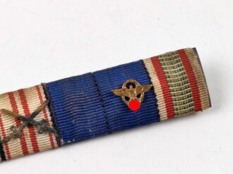 6er Bandspange eines 1. Weltkriegskämpfer und Polizisten, Breite 90 mm