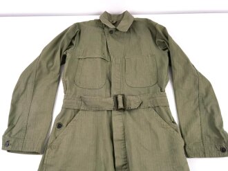 U.S. WWII , Armored troops HBT work suit 1st pattern. Size 36L, named to "M.A. Horn Instructor" Very good condition, no label