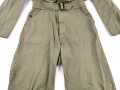 U.S. WWII , Armored troops HBT work suit 1st pattern. Size 36L, named to "M.A. Horn Instructor" Very good condition, no label