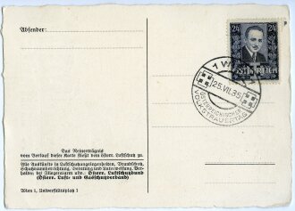 Ansichtskarte "Luftschutz für Alle - LS Dank für die Mithilfe!", gestempelt 1935