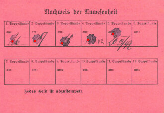 Reichsluftschutzbund Ortskreisgruppe Mainz "Bescheinigung über Teilnahme", datiert 1942