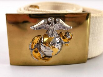 U.S.Marine Corps, Dress belt and buckle, emblem style adopted in 1955. Total length as is 85cm