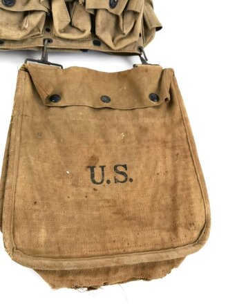 U.S. WWI, Model 1917  enlisted medical belt with unusual pouch attached. Buckle damaged with old " repair" hard to find
