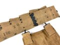 U.S. WWI, Model 1917  enlisted medical belt with unusual pouch attached. Buckle damaged with old " repair" hard to find