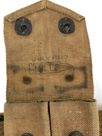 U.S. WWI,  pistol belt with attached pistol magazine pouch