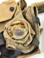 U.S. WWI,  gasmask in bag , model R.F.K. ( Richardson-Flory-Kops ) Mask and tube dryed out and defect, used