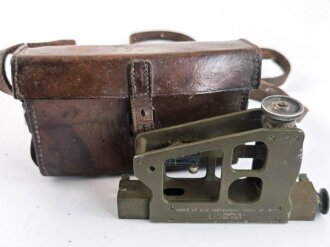 U.S. WWI,  Artillery "Angle of site instrument Model of 1917"  in leather case. Due to U.S. gov. records about 4300 of these were produced and delivered to the Western Front in 1918 ( www info )